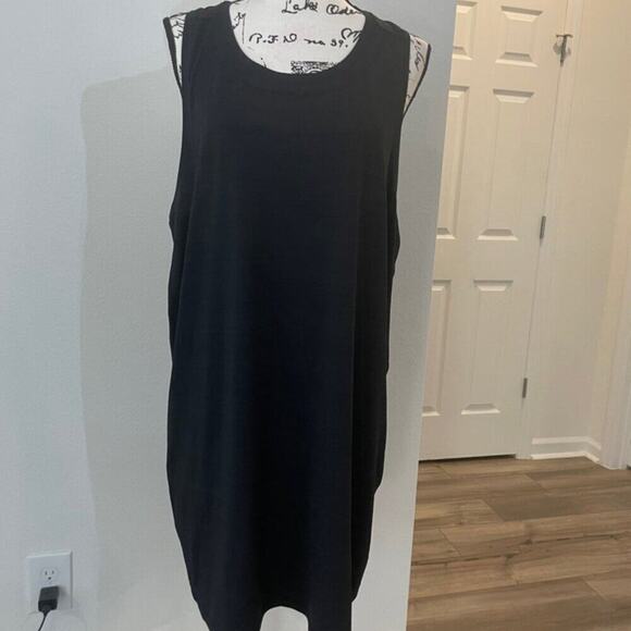 ATHLETA MIDI TANK DRESS UPF 50 POCKETS BLACK SZ XXL TENNIS/PICKLEBALL NORMCORE - Picture 16 of 16